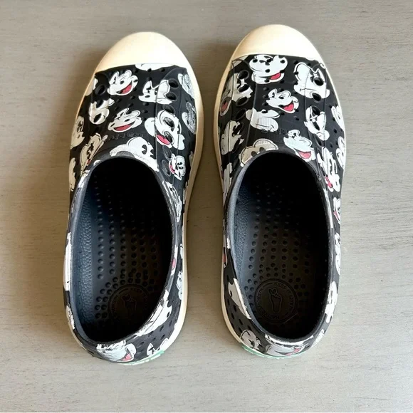 Native Jefferson Disney Parks Mickey Mouse Slip On Shoes Size M3/W5 Black - Picture 7 of 12